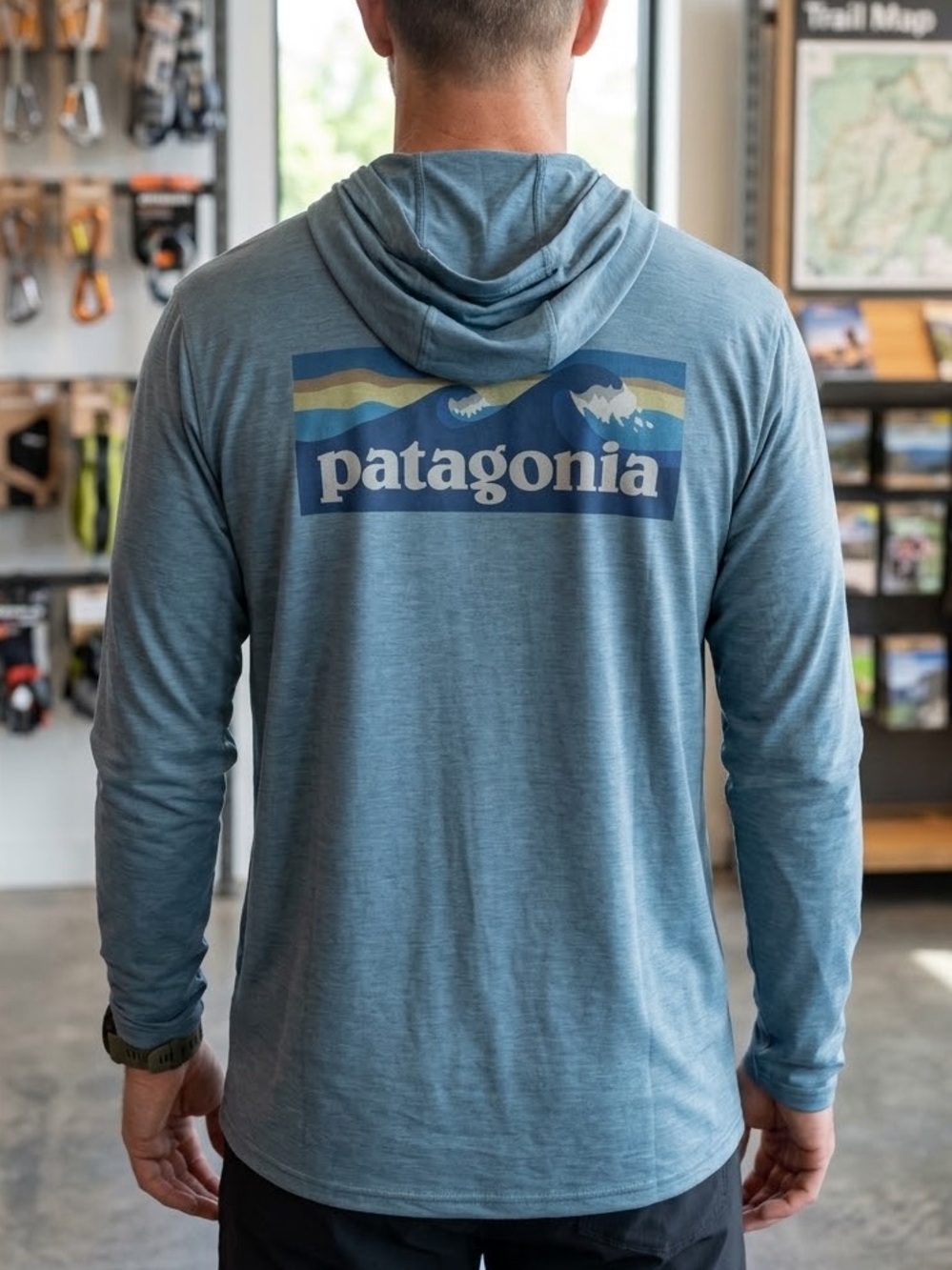 Patagonia Men’s XL Capilene Lightweight Sun Hoodie SPF Hiking Blue